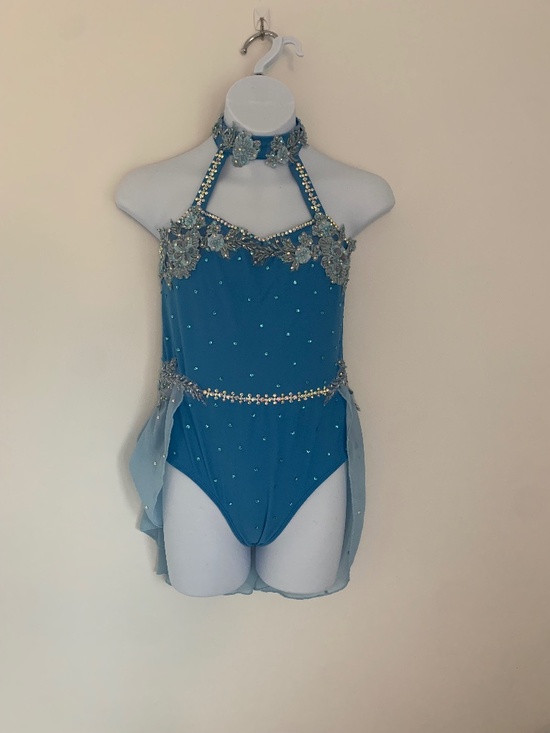 SparklezbySamantha Other - Blue Rhinestone Lyrical Dance Costume, Child Size 14, with Hairpiece